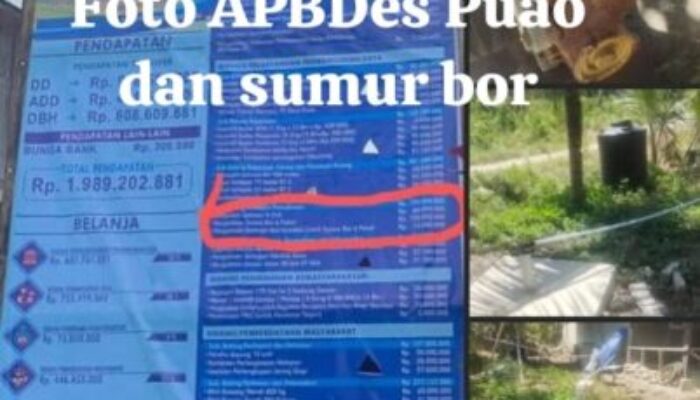 Warga Puao Pertanyakan Realisasi Dana Sumur Bor Rp134 Juta, Desak Audit dan Investigasi